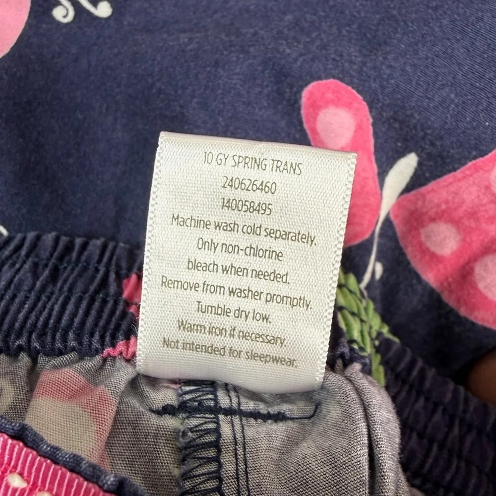 GYMBOREE Girls Butterfly Print Cotton Pants 18 To 24‎ Months Navy Pink